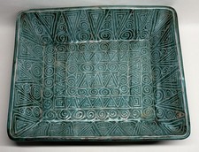 Rare Grand Plat Rectangulaire R.P. Robert Picault Vallauris Vintage #25