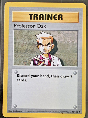 Professor Oak 1999 Base Set Shadowless Uncommon 88/102 Pokemon TCG