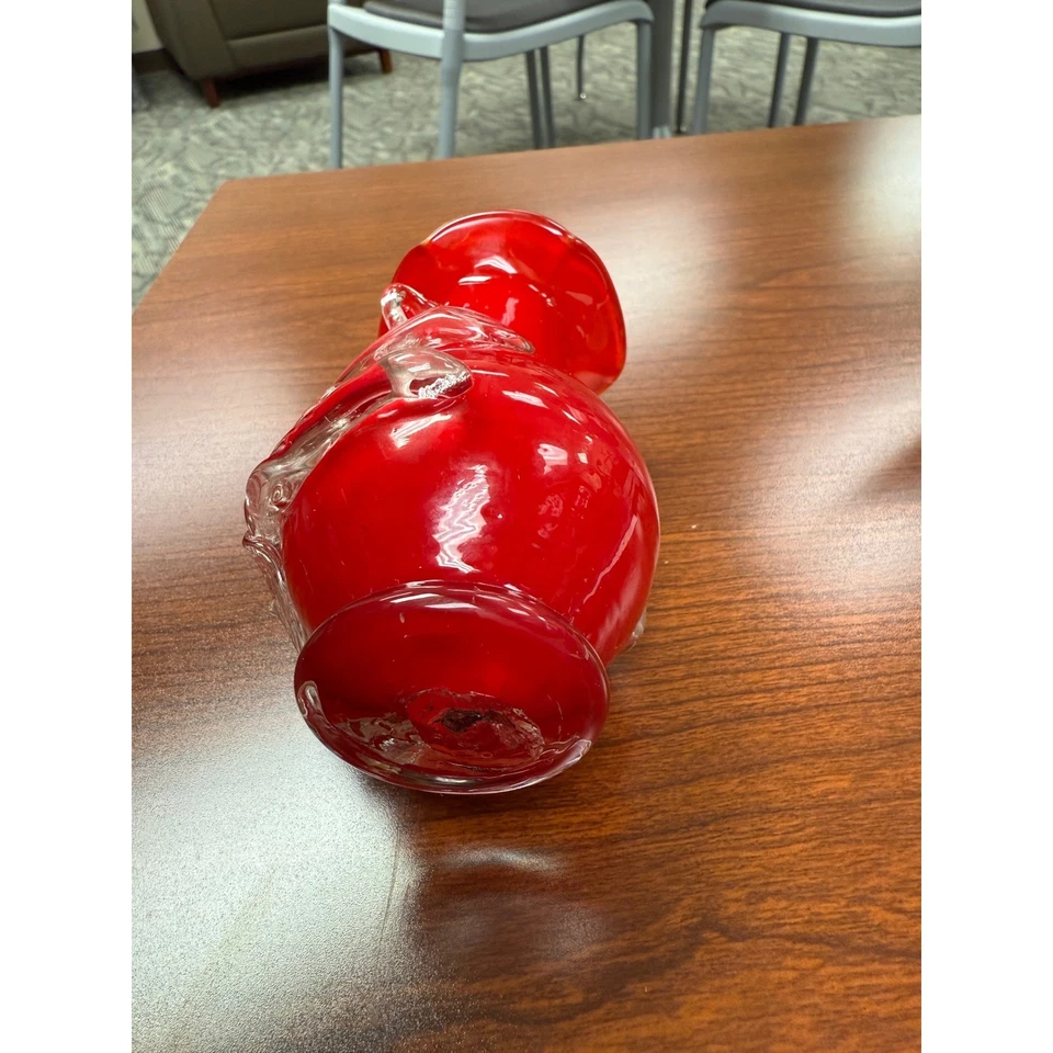 Murano Glass  Red Vase from Italy 1950s - Image 4 of 4