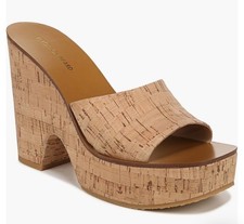 NWD 350 Veronica Beard Paulita Platform Slide Sandals Natural Cork Women's Sz 7