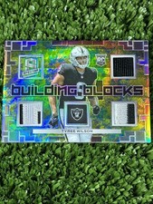 2023 Spectra Tyree Wilson #/8 Building Blocks Neon Splatter Prizm RC Raiders