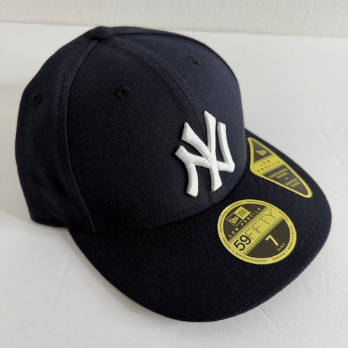 New Era NY Yankees 59FIFTY Low Profile Fitted Hat Cap Navy Blue Sz 7 Made in Hai