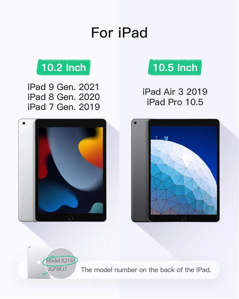 Keyboard Case for iPad 2021 9th/2020 8th/2019 7th Gen 10.2 Inch, iPad - Image 2 of 4