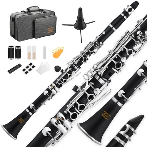Eastar ECL-300 B Flat Concert Clarinet Ebonite Nickel-plated With Case 3 Reeds