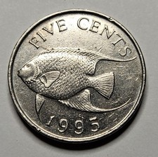 1995 Bermuda 5 Five Cents - World Coin - British Overseas Territories