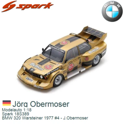 SPARK 1/18 BMW 320 4 DRM Norisring 1977 Jorg Obermoser - Photo 1/3