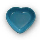 Fiesta Heart Bowl in Peacock Fiestaware Blue Candy Nut Dish 6.5x7.5”