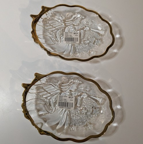 Mikasa Angel Song, Gold Trimmed Sweet Christmas Candy Dish, Set of 2, New in Box - Picture 10 of 14