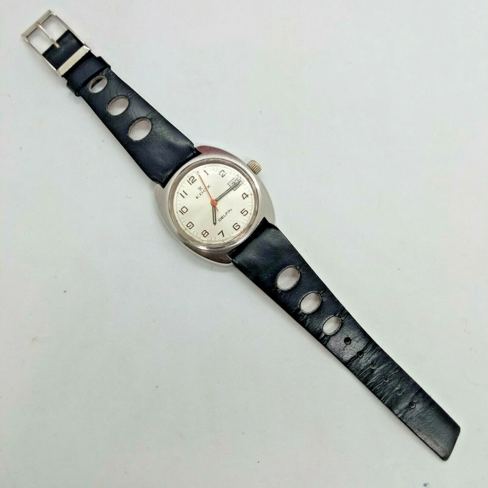 Edox Delfin 1960s Vintage Diver 20 ATM Stainless Steel Manual Wind 36mm Watch - Image 4 of 4