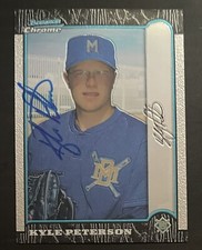 1999 Bowman Chrome #216 Kyle Peterson Milwaukee Brewers Signed Card Autographed