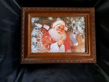 Belle boîte à bijoux de Noël en bois joie musicale pour le monde cadre photo haut