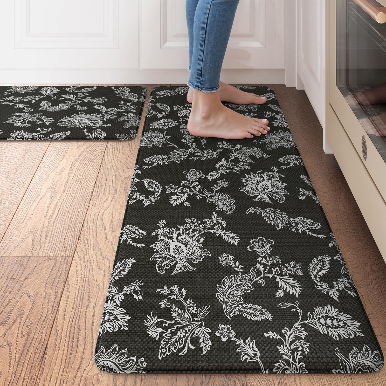 Comfort Kitchen Mats for Floor 2 Piece,Kitchen Mats Cushioned Anti Fatigue,Wa...