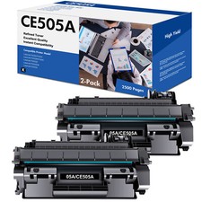 2 PK Black CE505A Toner Cartridge for HP 05A LaserJet P2035 P2035n P2055dn P2050