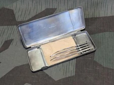 1910s 1920s German Med Waarenhaus Incomplete Smallpox Vaccine Set in Box Tin WWI