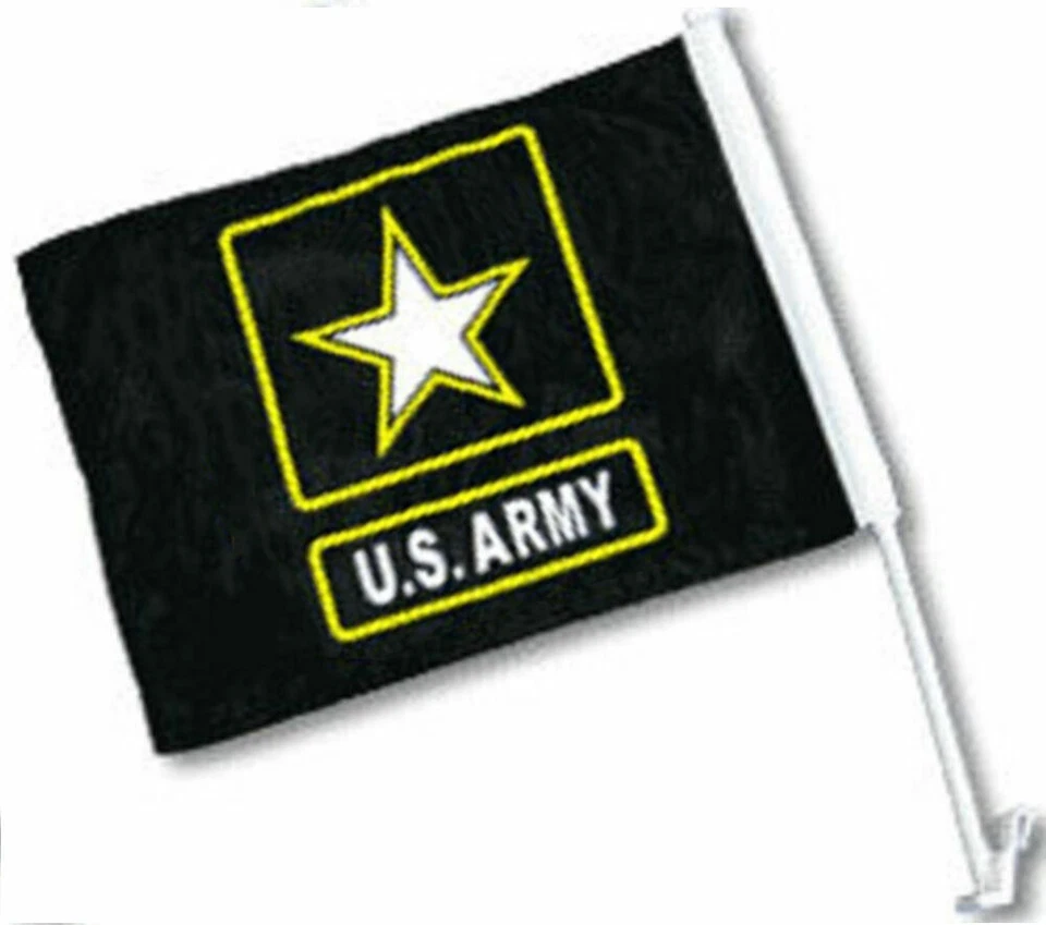 12x15 US Army Star Black Double Sided Car Window Vehicle 12"x15" Flag (FI) - Image 2 of 2