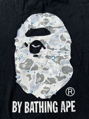 A Bathing Ape BAPE Space Camo Ape Head Tee Black Glow In The Dark