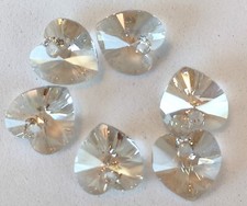 6 Swarovski art 6228 10mm x 10.3 Heart Silver Shade Pendant drilled Glass C9-A