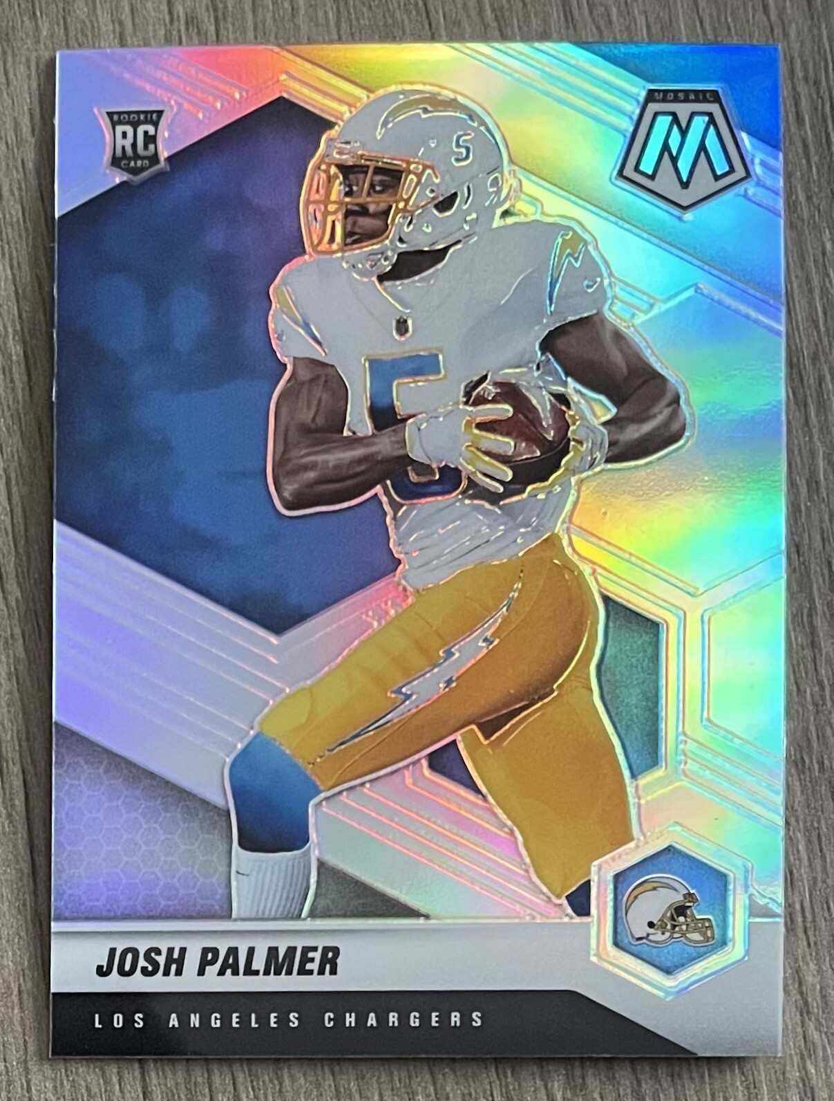 2021 Panini Mosaic Josh Palmer Silver Prizm RC Variation #329-V - Chargers
