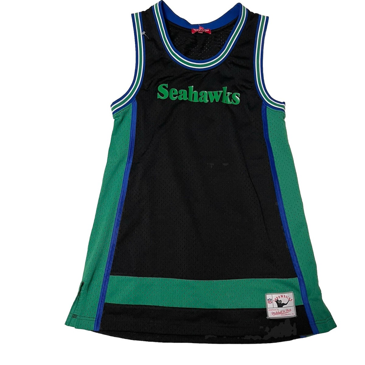 MITCHELL AND NESS SEATTLE SEAHAWKS WOMENS MESH JERSEY MEDIUM NWT