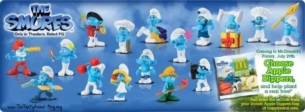 2011 THE SMURFS MOVIE MCDONALDS HAPPY MEAL TOYS Lot of 19 - Image 2 of 2