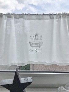Gardine Shabby Chic Salle De Bain Scheibengardine Weiss Landhaus 140x40 Ebay