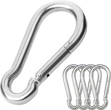 5PCS 3.15In Large Carabiner Clip, Stainless Steel Carabiner Heavy Duty, Spring S