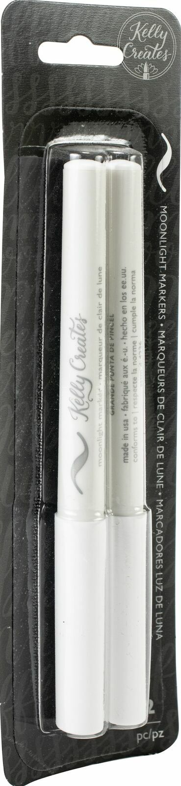 American Crafts-Kelly Creates Moonlight Brush Markers 2/Pkg-White NEW