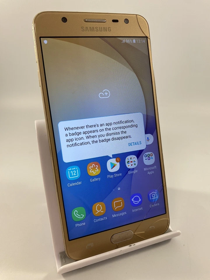 Samsung Galaxy J7 Prime Gold Unlocked 16GB 5.5" 13MP Android Smartphone Cracked - Image 3 of 4