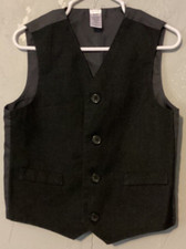 Boys 4 Sleeveless Formal Vest Black Textured George
