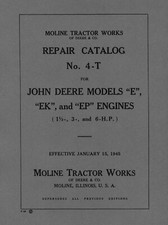 John Deere Model E, EK, EP  Repair Catalog NO. 4-T  (please read description)