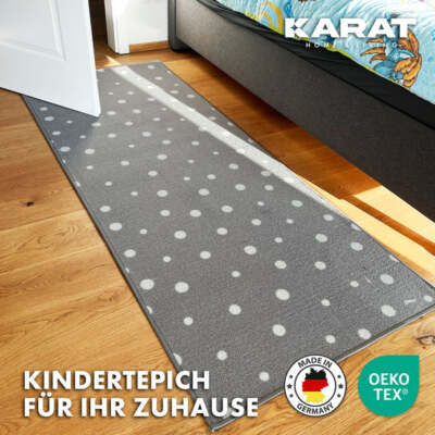 Teppichläufer Kinderteppich 2 Designs Dots & Stars Robust und Pflegeleicht