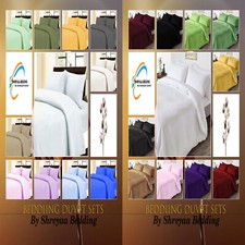 Noble Egyptian Cotton Bed Duvet Set 3 PCs OR 5 PCs Queen All Color Select TC