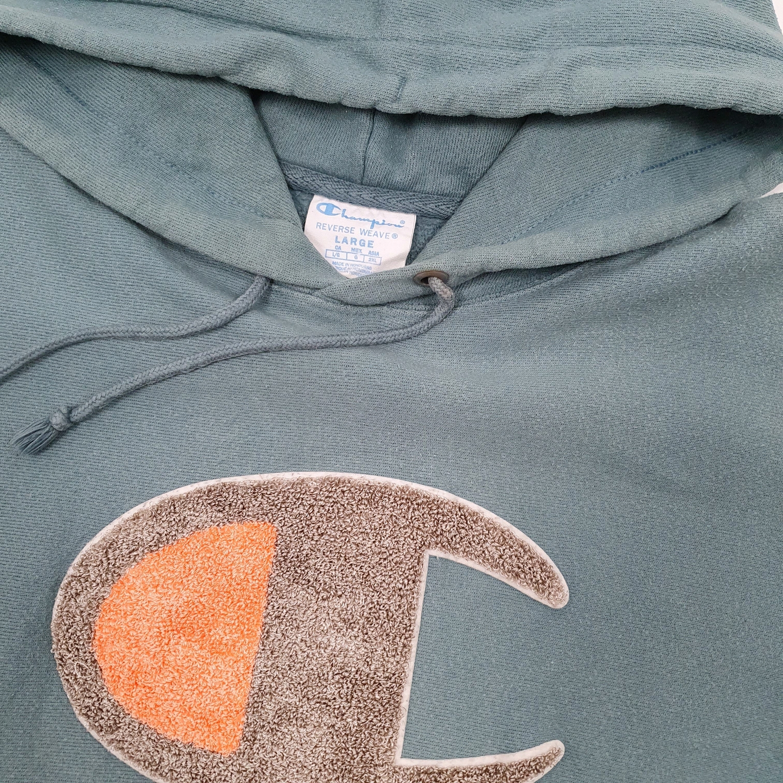 CHAMPION Hoodie Reverse WeavE Cotton Jumper Sweatshirt Mens L image 2