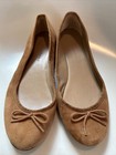 banana republic brown suede ballet flat with bow tie — photo 1