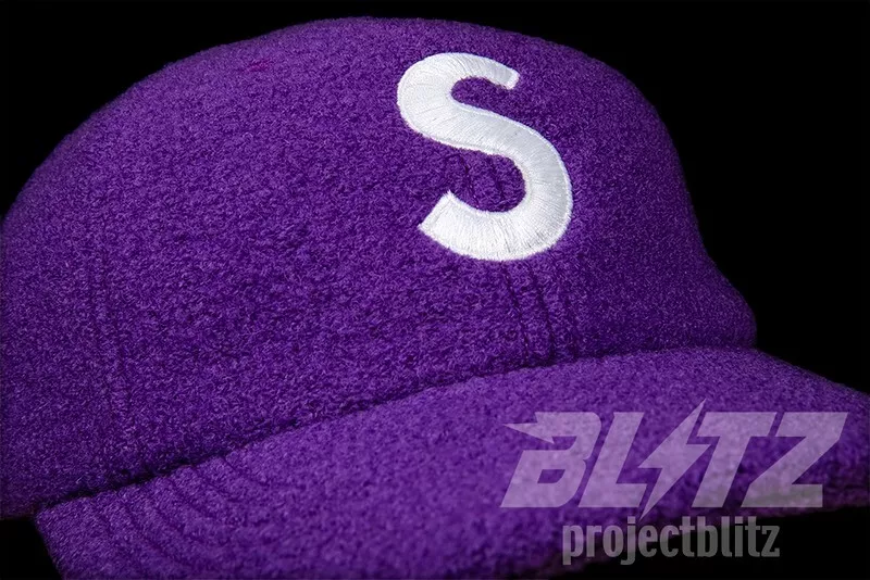 SUPREME BOILED WOOL S LOGO 6-PANEL CAP PURPLE FW22 HAT