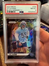 2024 Prizm JC Latham RC Black Shimmer 1/1 PSA 8