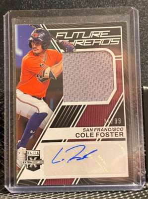 Cole Foster  2023 Elite Extra Future Threads Signatures Auto #34/99 - Giants