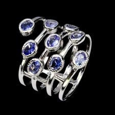 925 Sterling Silver Ring Oval Tanzanite 4x3mm Natural Gemstone Jewelry Size 8