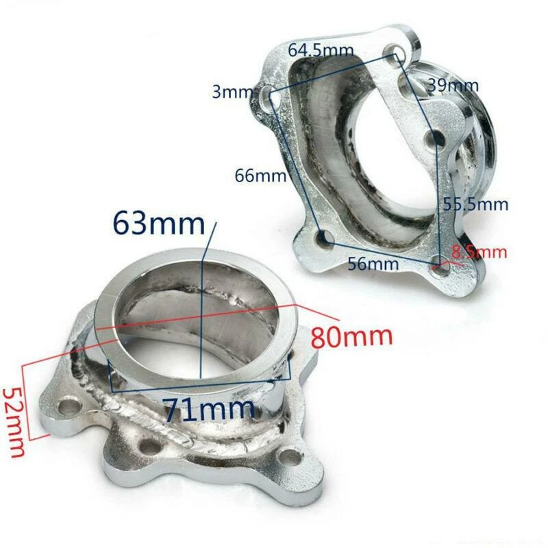 Adaptador de brida de 5 pernos a banda V banda 63 mm para GT25 GT28 T25 T28 Turbo Down Tube 5 pernos a 2,5" Foto 2 de 4
