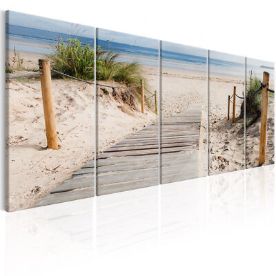 BEACH SEA Canvas Print Framed Wall Art Picture Photo Image c-C-0178-b-m
