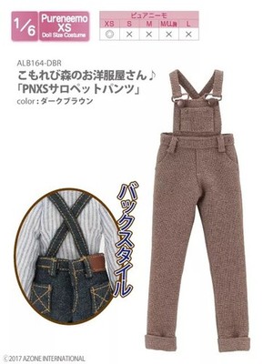 Azone Pureneemo PNXS Salopette Pants Dark Brown Blythe Dal Obitsu