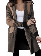 Astylish Women Open Front Long Sleeve Cardigan Casual Knit Sweaters Color Blo...
