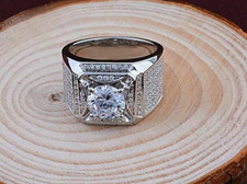 2Ct Round Cut Lab Created Diamond Wedding Ring 14K White Gold Plated