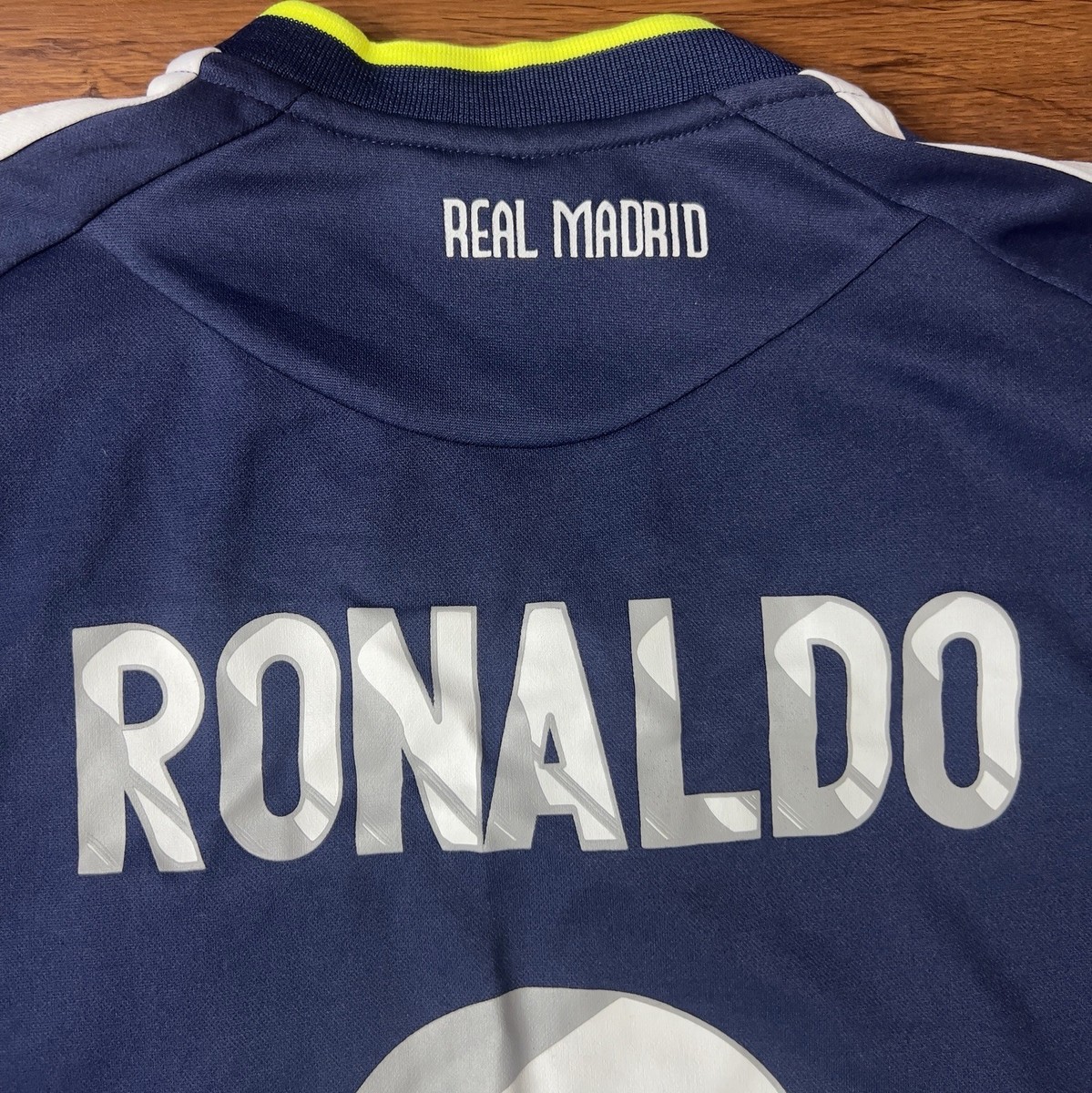 REAL MADRID BLUE SOCCER JERSEY #9 BWIN Ronaldo | eBay