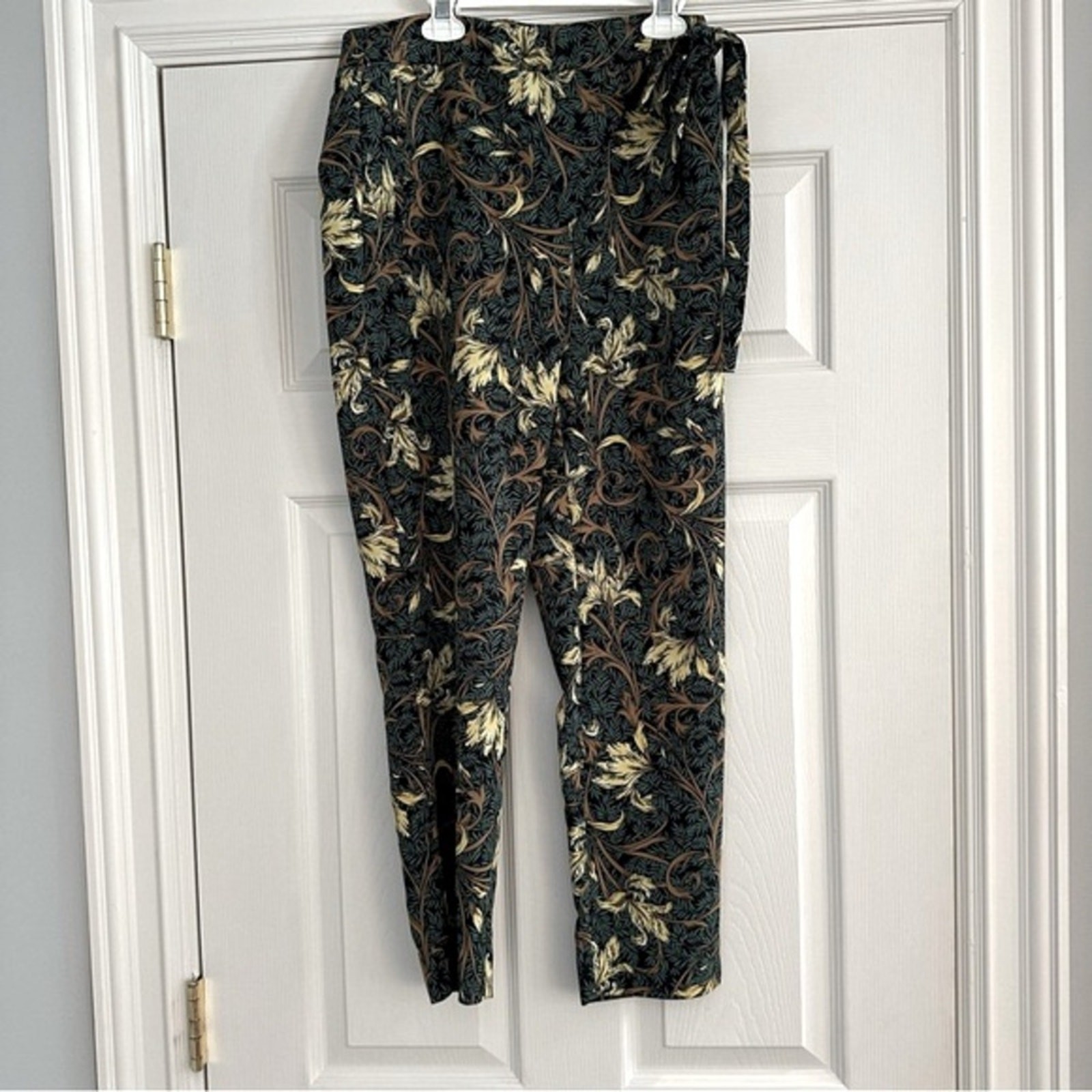 Zara Basic Tropical Leaf Print Side Tie Loose Ank… - image 10