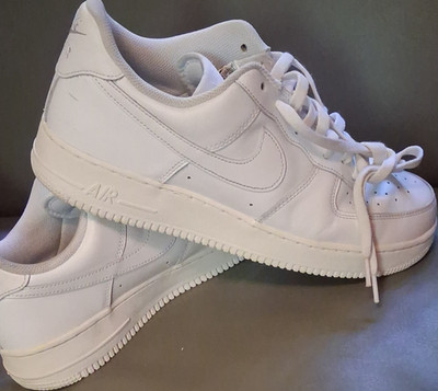 Nike Air Force 1 Men s Lace-Up Low Top Athletic Sneakers White Leather