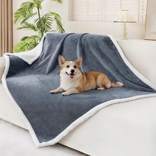 Waterproof Blanket Throw for Large Dogs, Soft Reversible Dog Blanket for Sofa...
