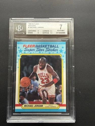 1988-89 Fleer Stickers Michael jordan #7 BGS 7 With Rare 9 Centering Great Card