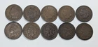 Indian Pennies 10 Different Date VG and VF