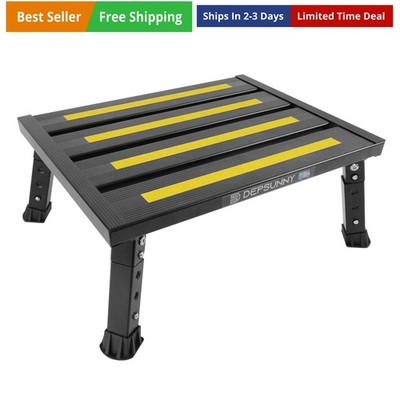 Adjustable Height Aluminum RV Step, Stable Foldable Platform Step Stool, Supp...